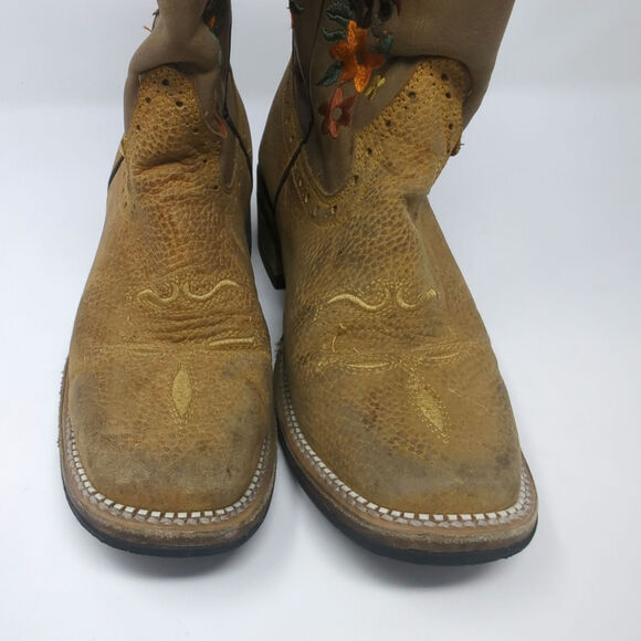 Verthali Tan Rodeo Boot with Flowers Womens Size 6 main image 5